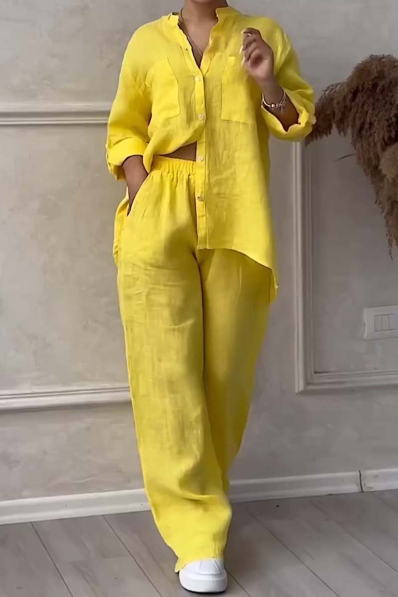 Fara - Ensemble en Coton et Lin de Luxe – Set Chemise & Pantalon
