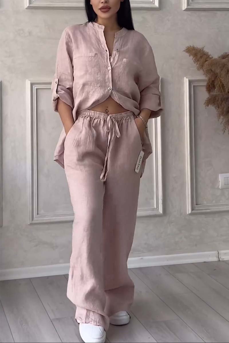 Fara - Ensemble en Coton et Lin de Luxe – Set Chemise & Pantalon