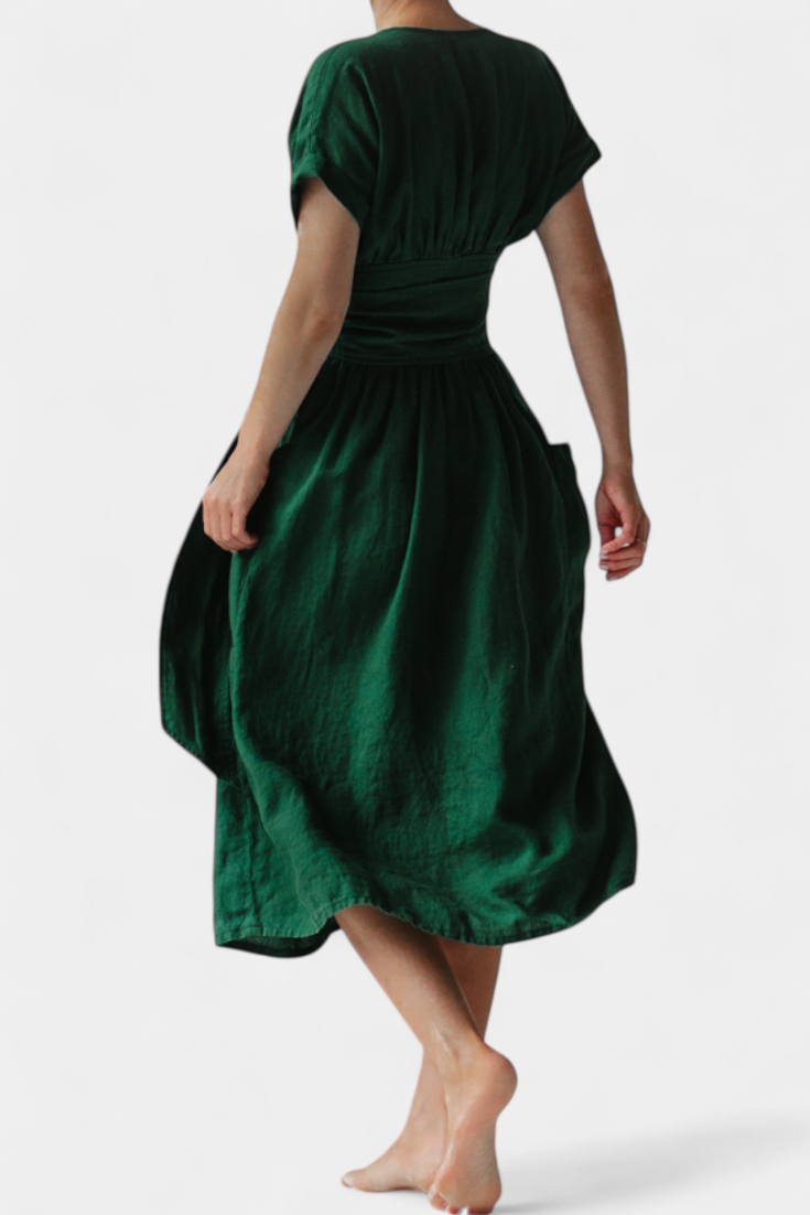 Cressida | Robe Exclusive avec Décolleté en V et Taille Ajustable