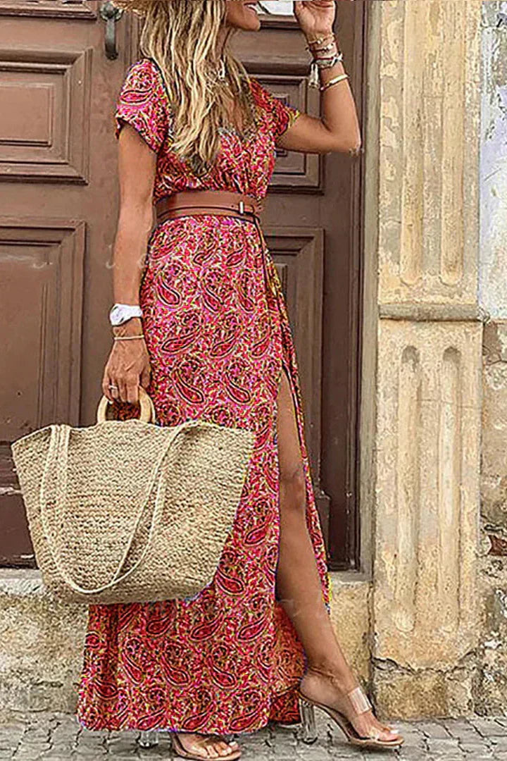 Bruna – Boho Maxi Dress with Belt