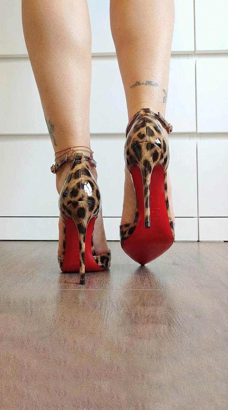 CHAUSSURES COURT AVEC IMPRIMÉ ANIMAL ET DÉTAILS ROUGES