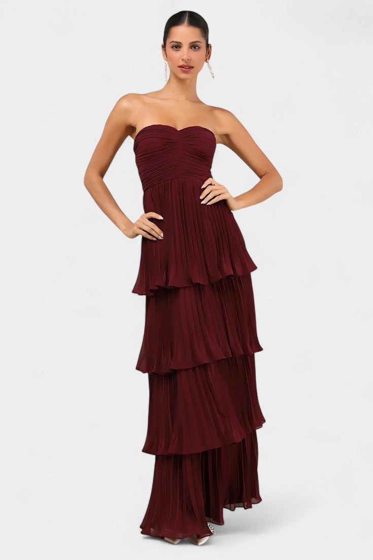 June Dress with Heart Neckline and Layered Silhouette
