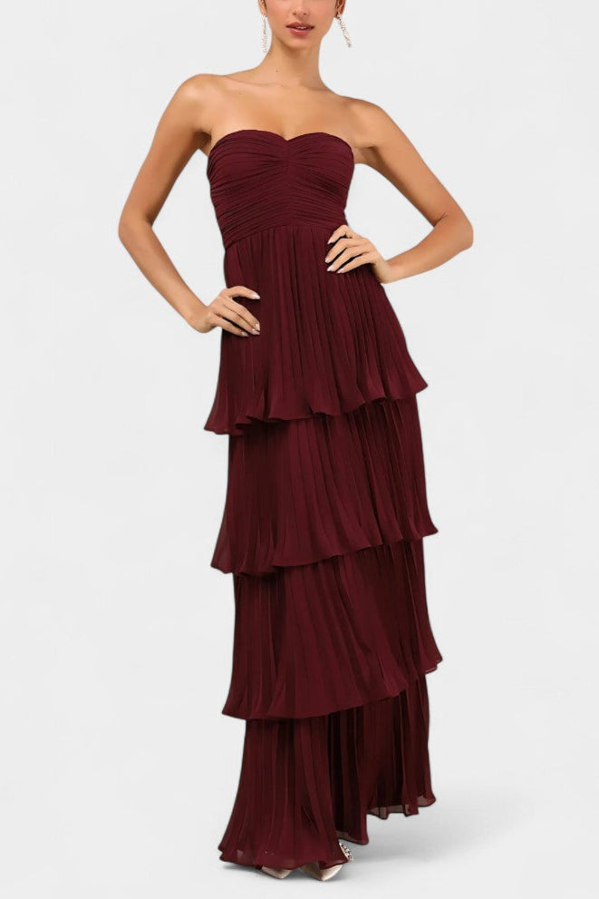 June Dress with Heart Neckline and Layered Silhouette
