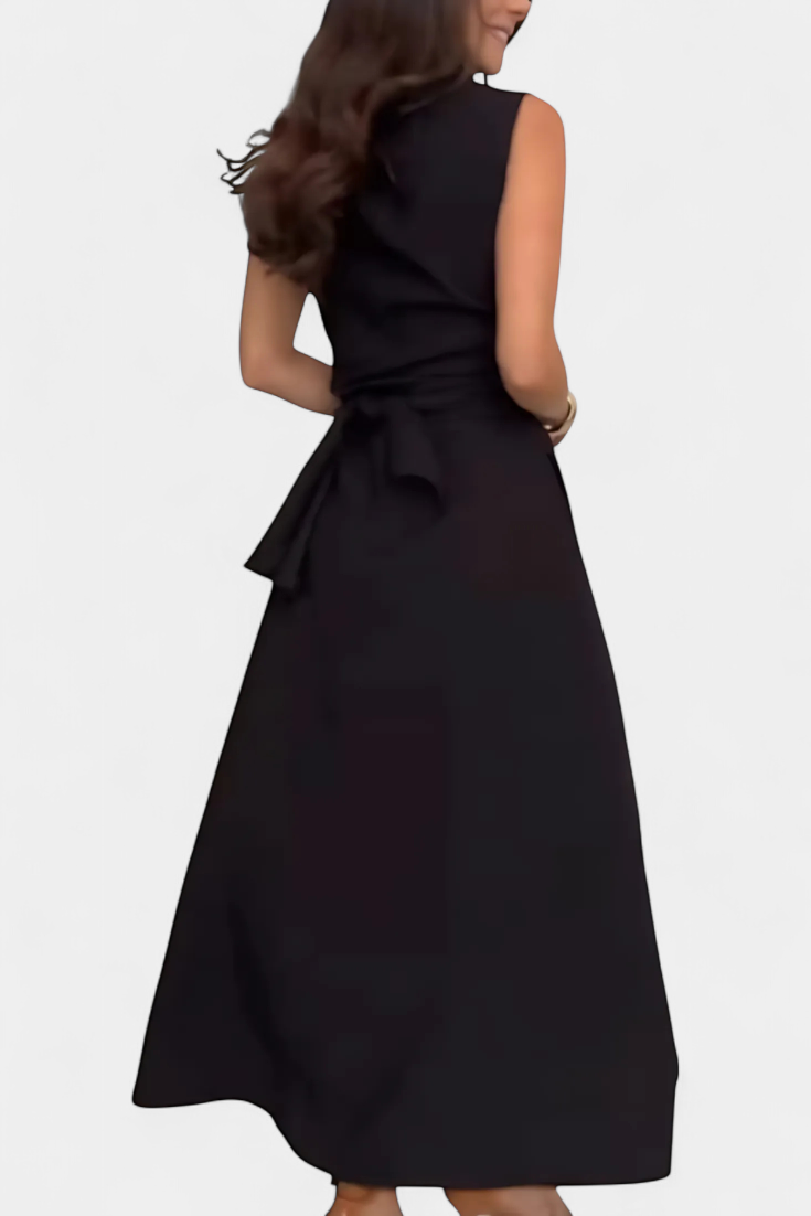 Meryl Shirt Dress with Button and Adjustable Bow