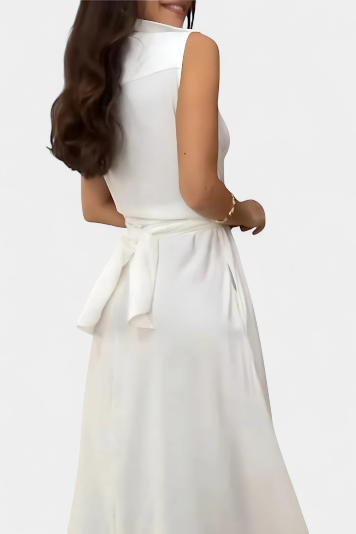 Robe Chemise Meryl avec Bouton et Nœud Ajustable