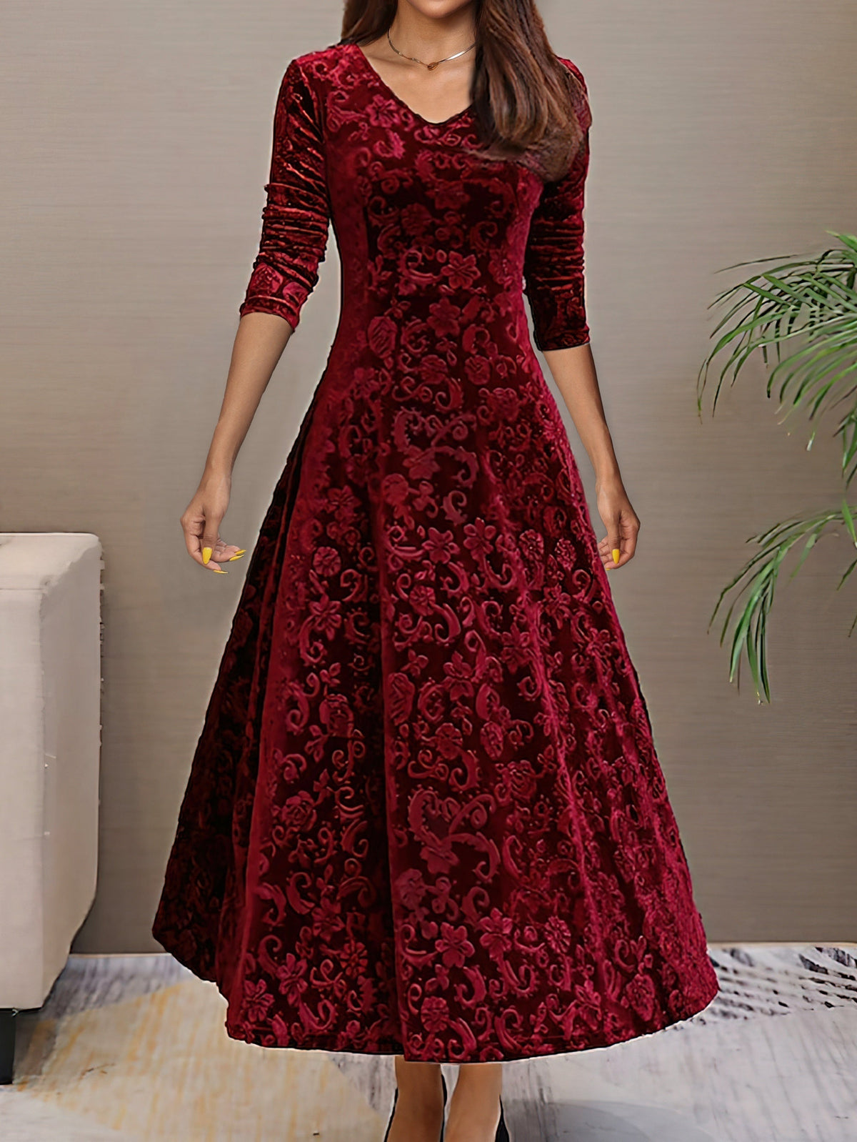 Denise | Robe Élégante en Velours
