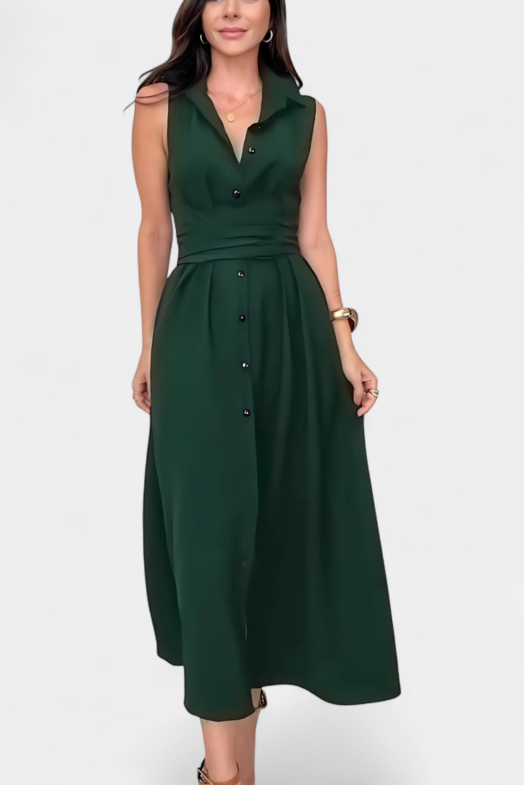 Robe Chemise Meryl avec Bouton et Nœud Ajustable