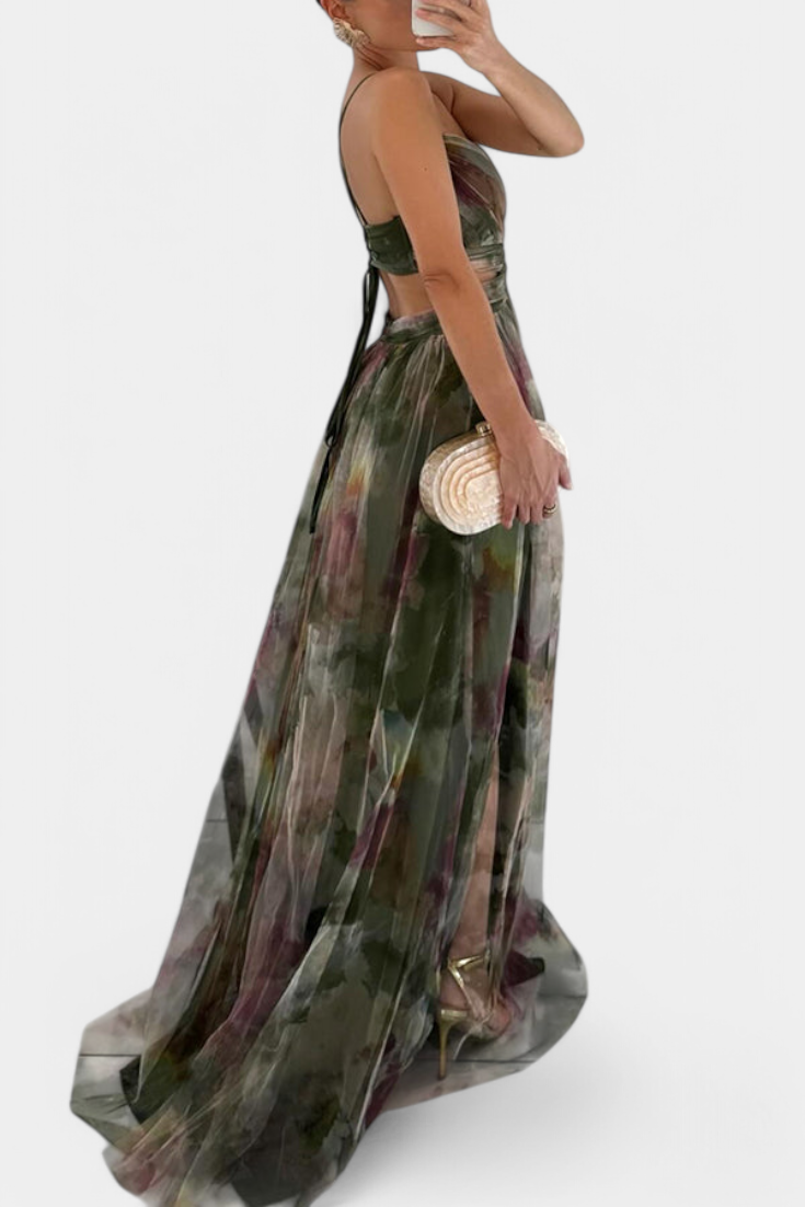 Robe Maxi Fleurie Ingrid avec Décolleté en V