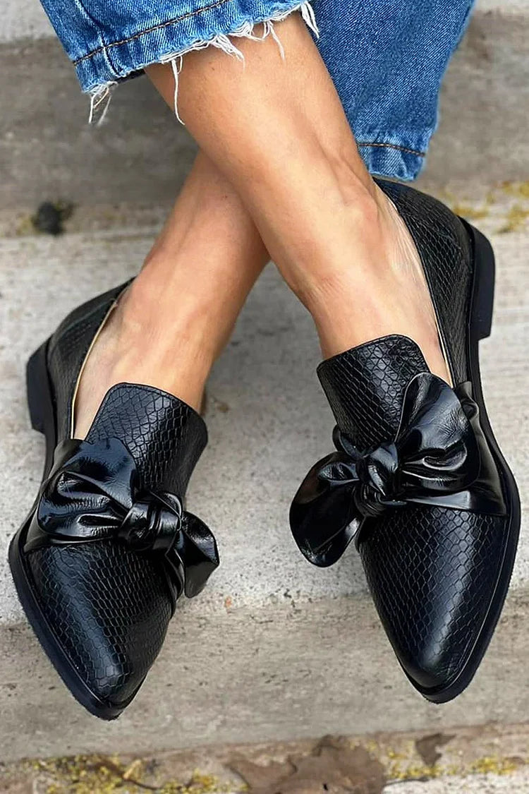 MOCASSIN NOIR AVEC NŒUD BRILLANT