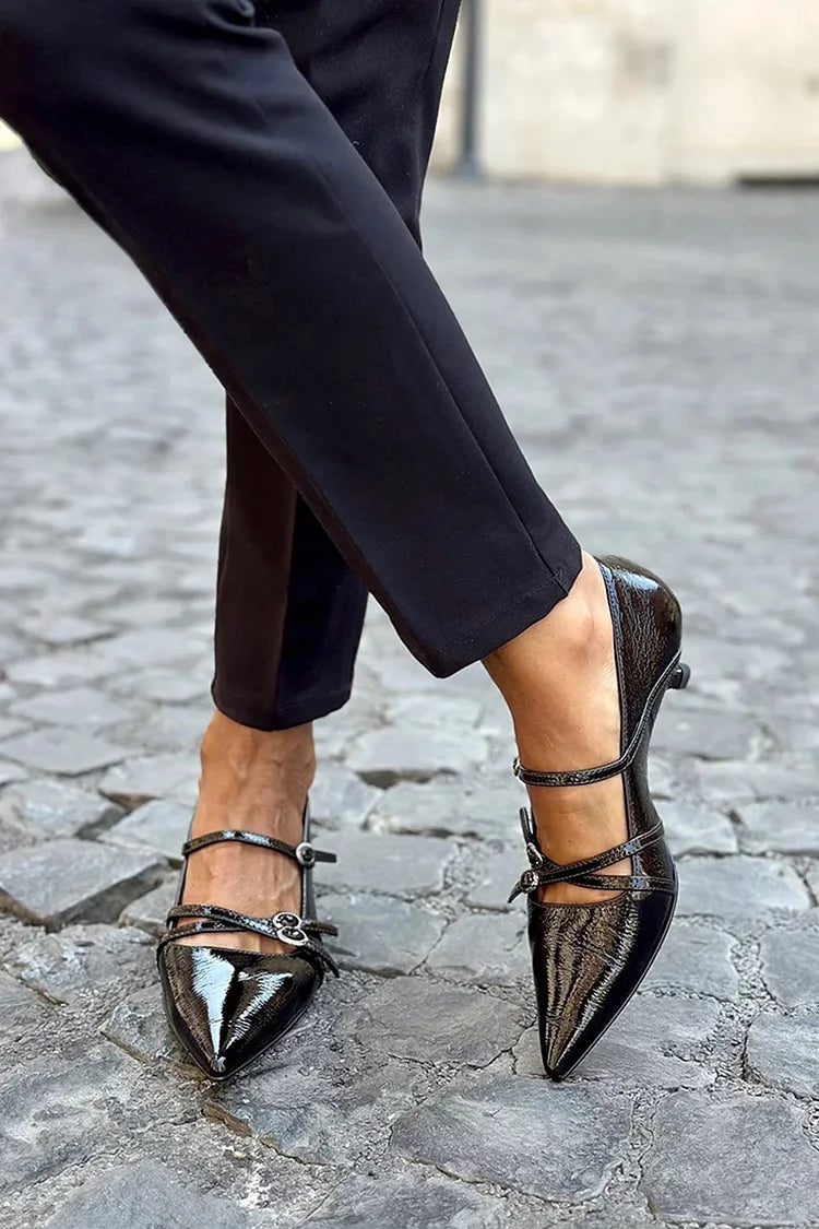SCARPA COURT À POINTE AVEC DOUBLE BRACELET