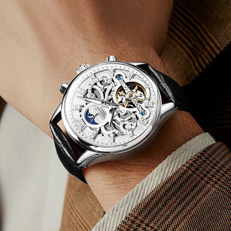 Montre automatique mécanique avec bracelet en cuir™ - Olsen & Olsen