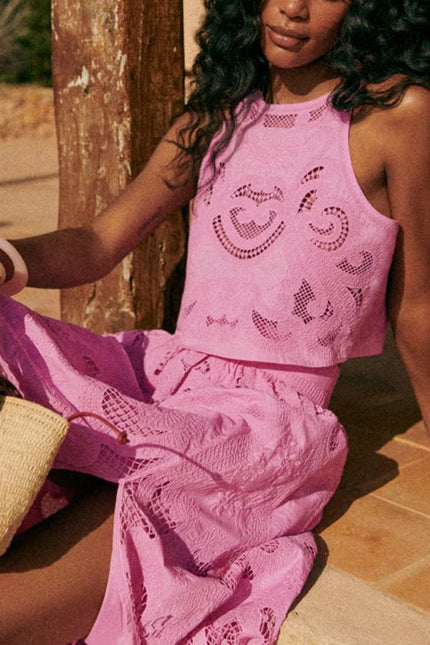 Olympe™ | Lace Strap Top & Slit Skirt Set
