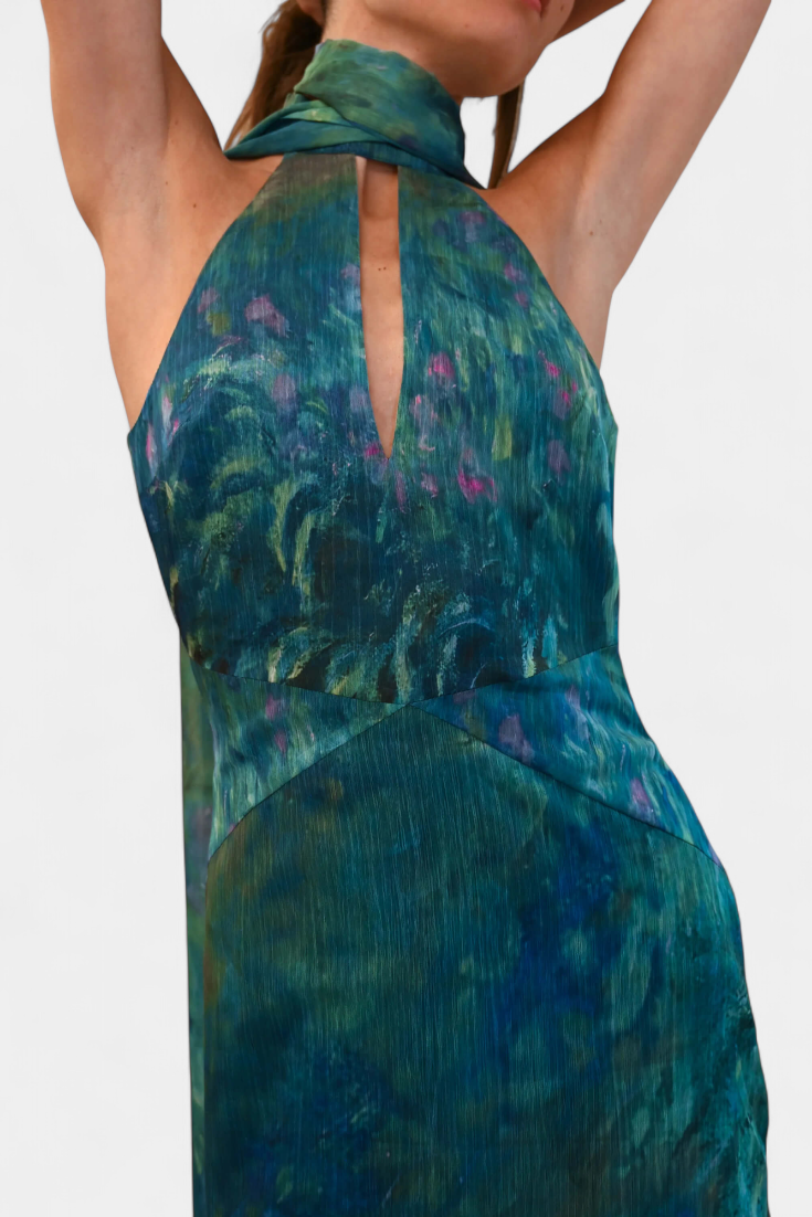 Robe Chiffon Moana avec Imprimé Inspiré de Monet
