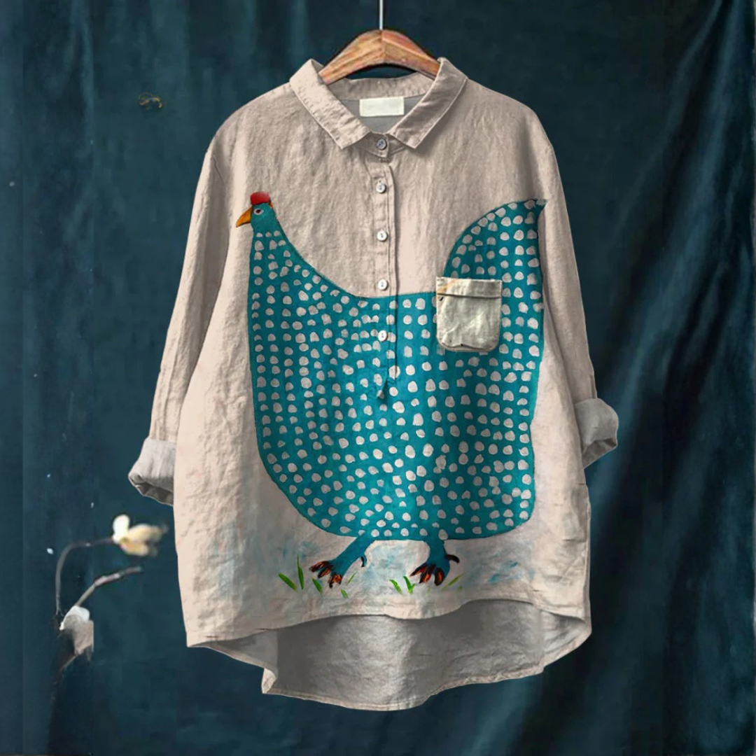 Henriette | T-shirt en Poule à Pois Amusante