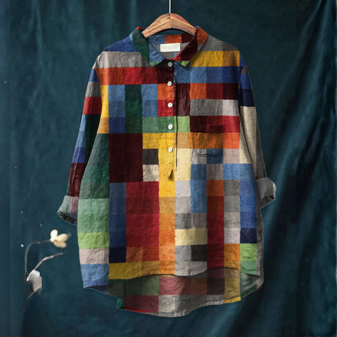 Iris | Chemise à Imprimé Color Block