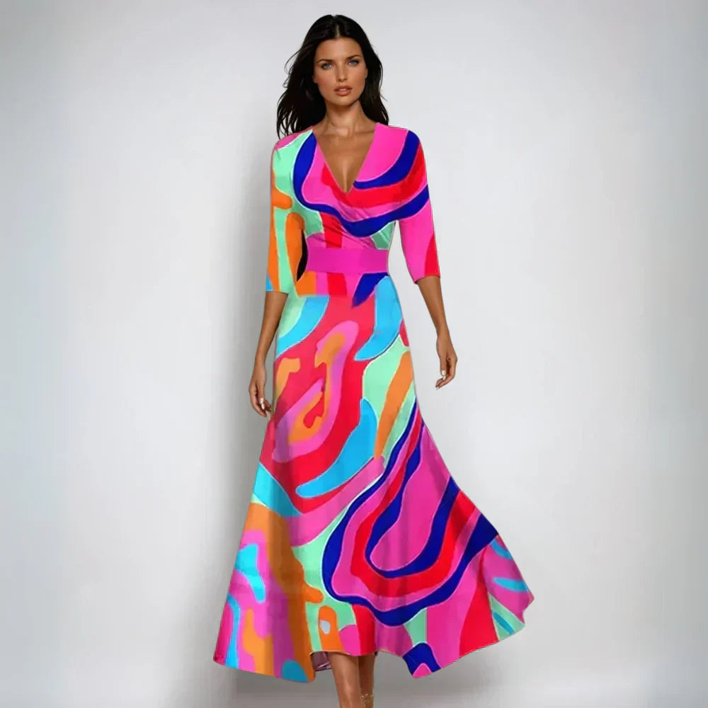 Eliana™ | Robe A-Line Florale Élégante