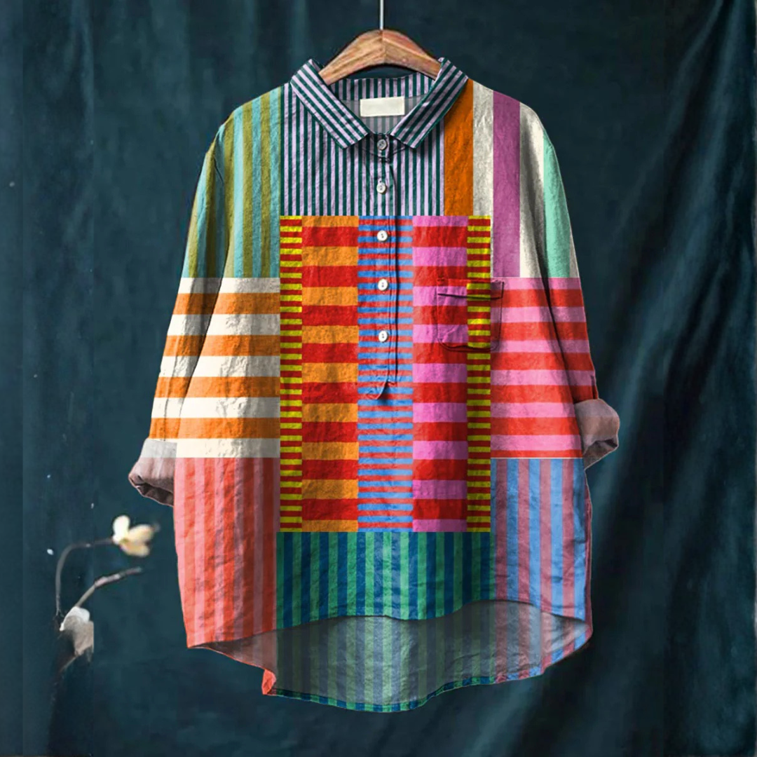 Isla | Color Block Stripe Shirt