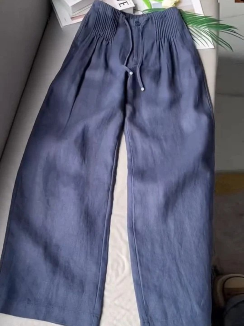 Camille | Pantalon en Lin à Jambes Large
