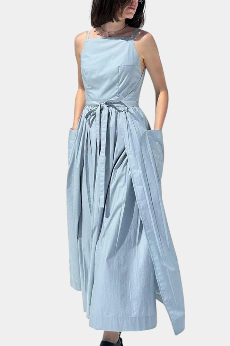 Long Strapless Dezi Dress with Adjustable Side Ties