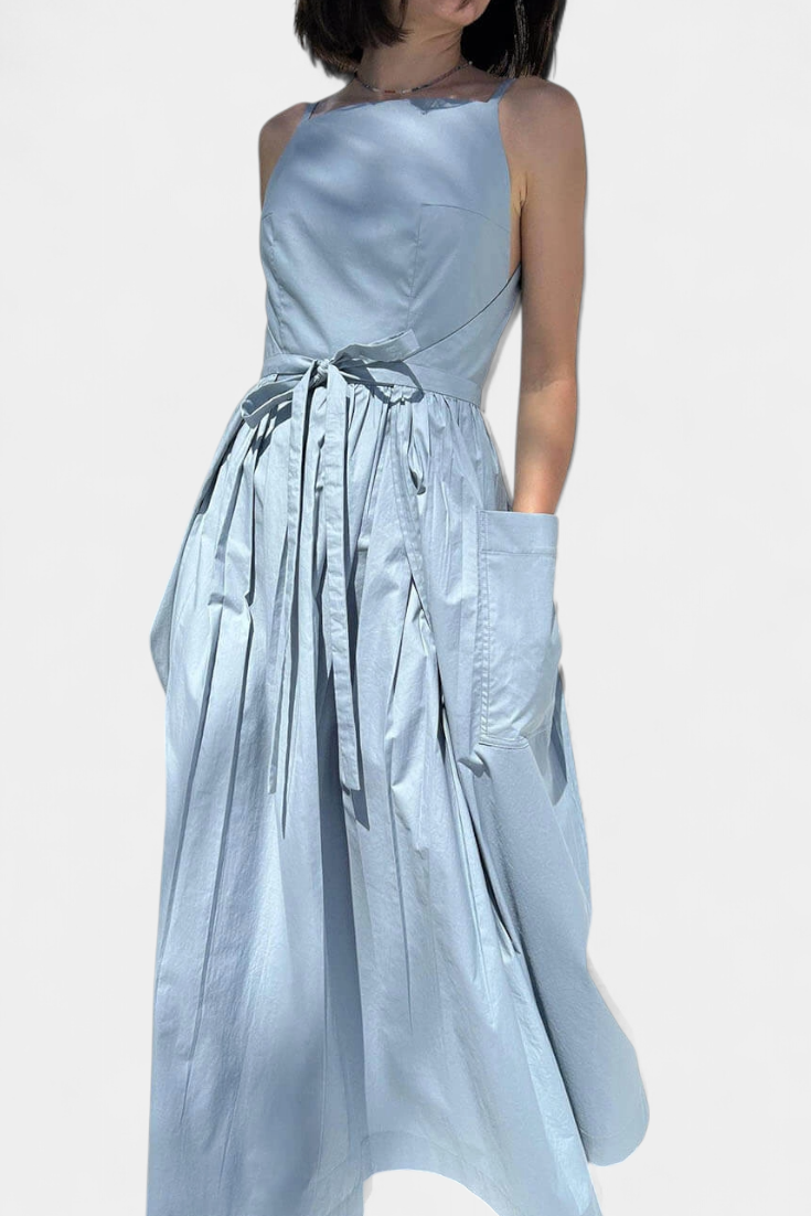 Long Strapless Dezi Dress with Adjustable Side Ties