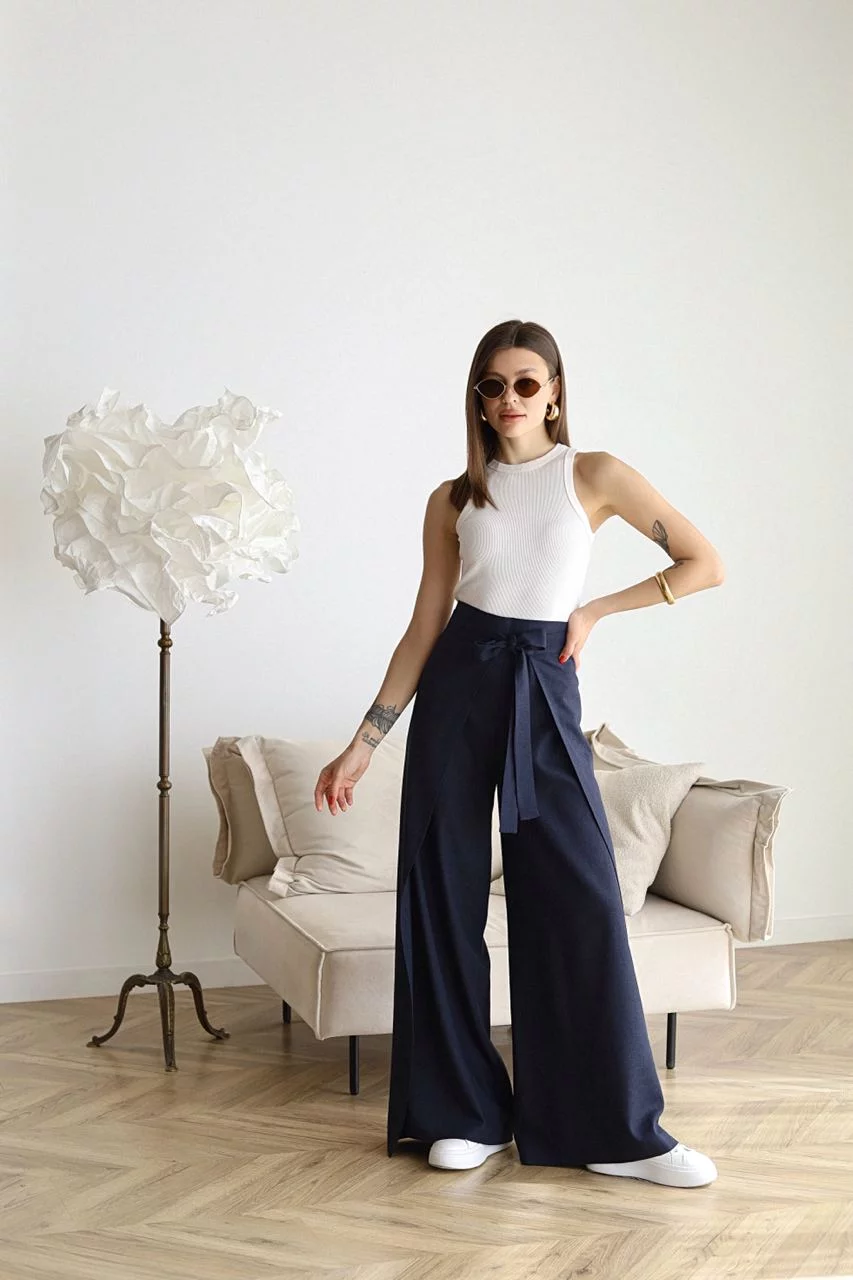 ARIANE – PANTALONS EN LIN À JAMBES ÉLARGIES POUR FEMMES