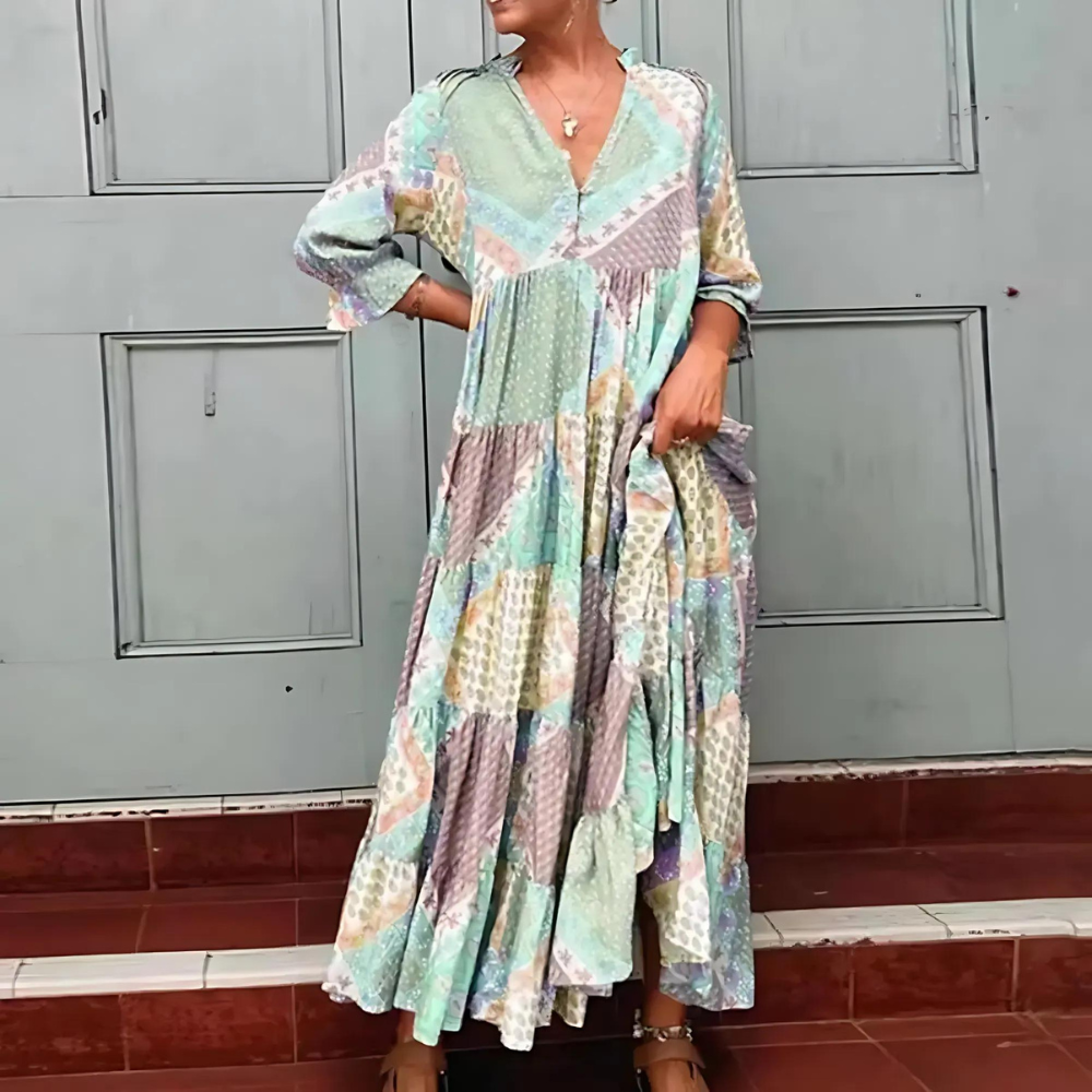 Floriana – Printed Boho Dress