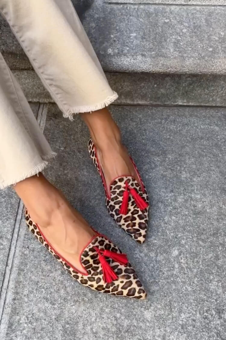 MOCCASINS À POINTE AVEC DÉTAILS FRANGE