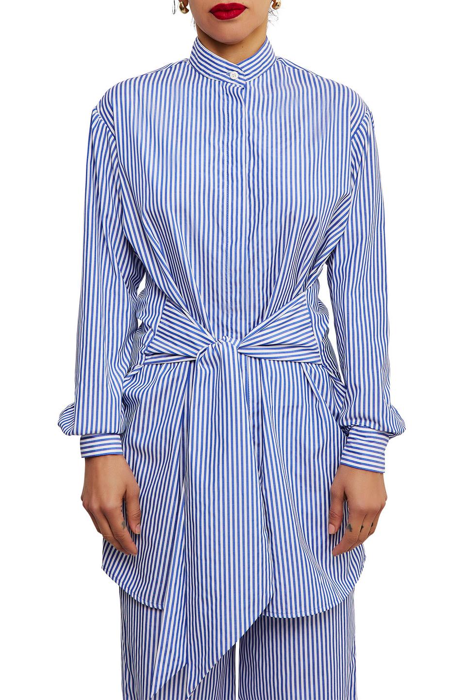 Blue Striped Skirt Set