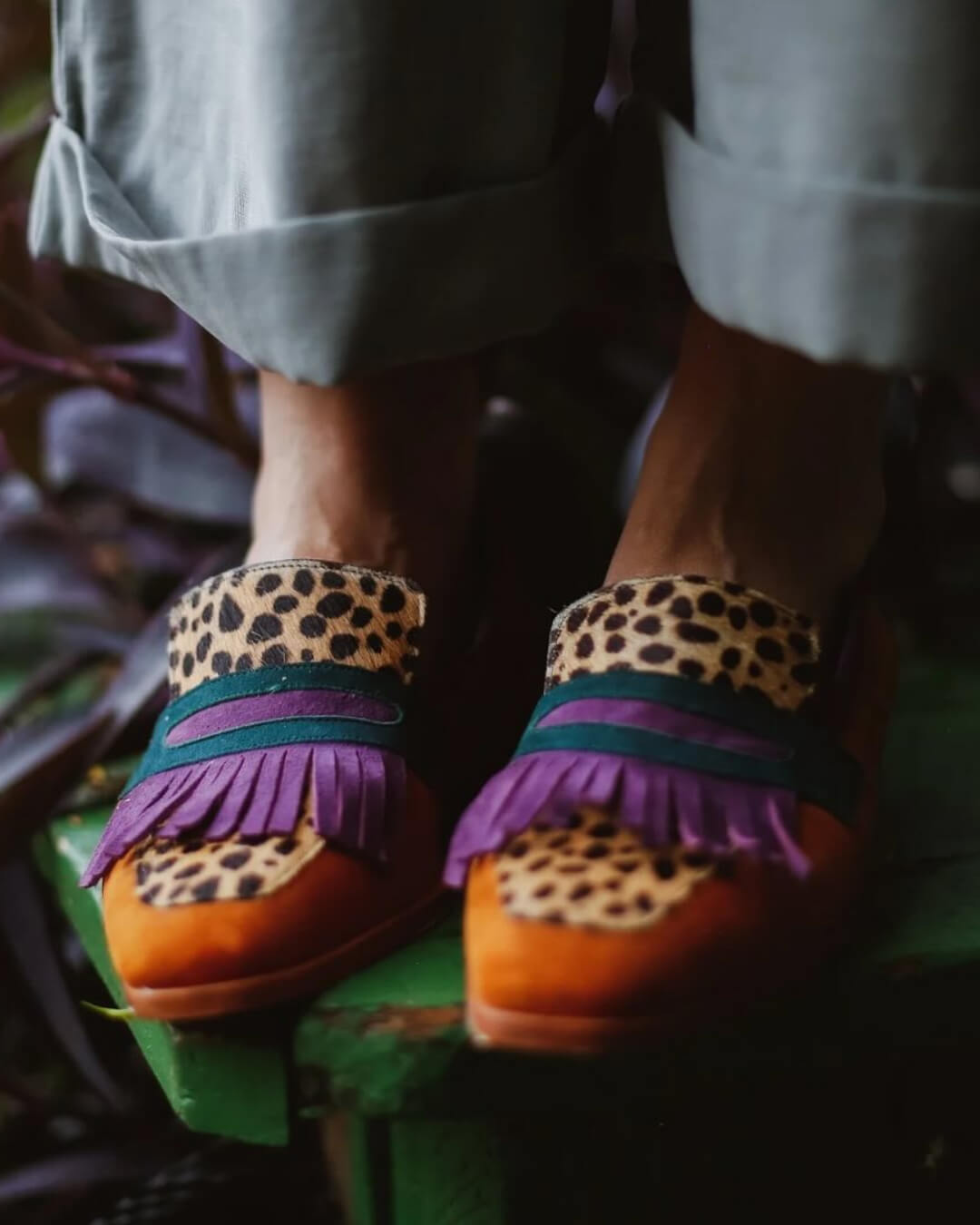 MOCASSIN AVEC FRANGES ET IMPRIMÉ ANIMAL