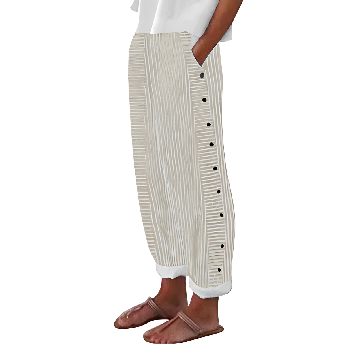 Dagny | Pantalons Rayés Stylés d'Été