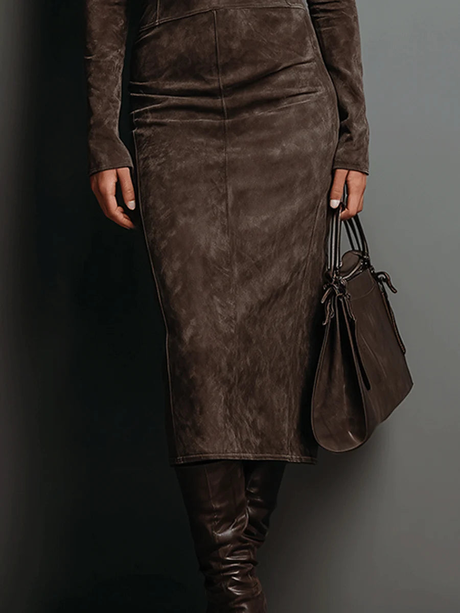 Ava | Robe Midi en Suède