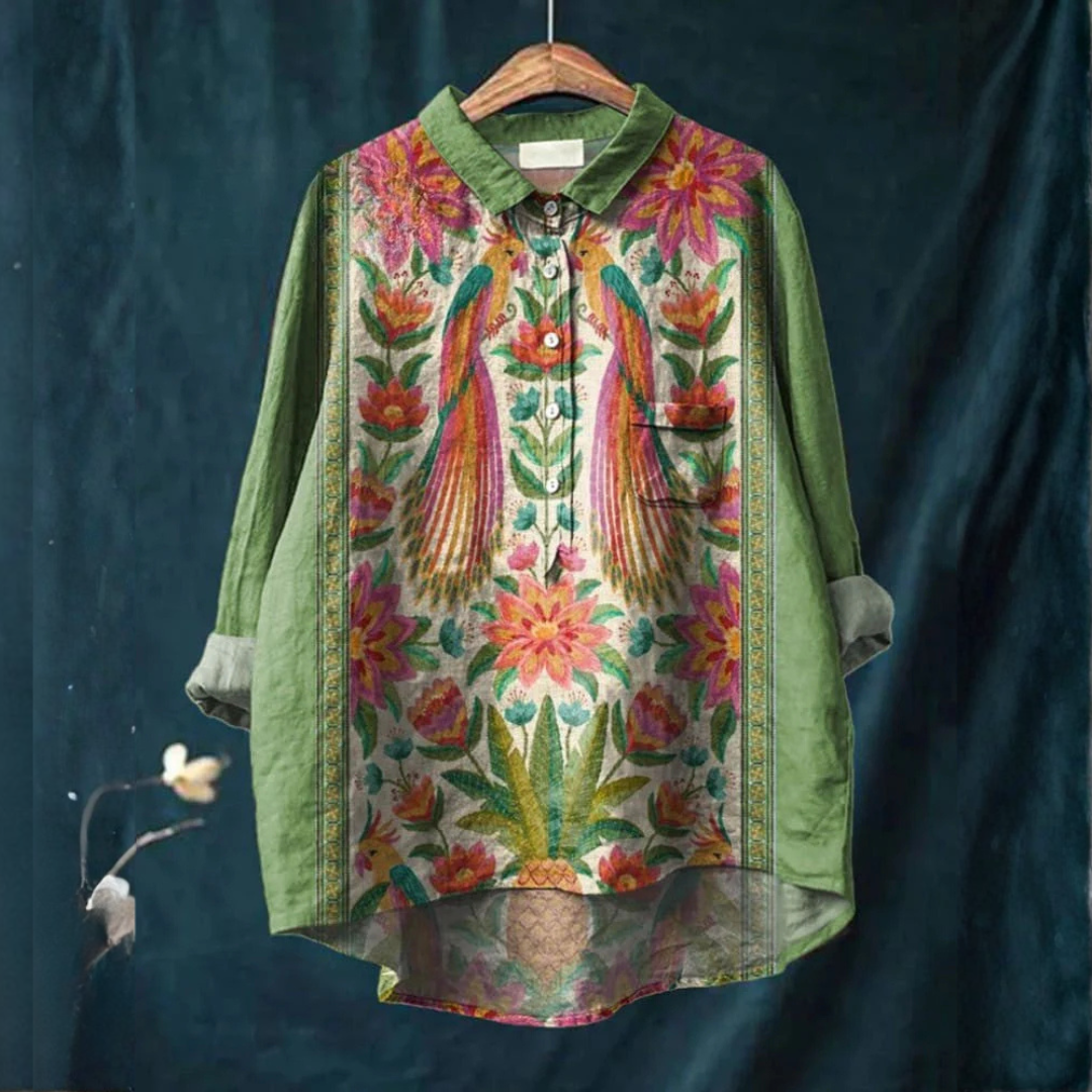 Nina | Tropical Peacock Shirt