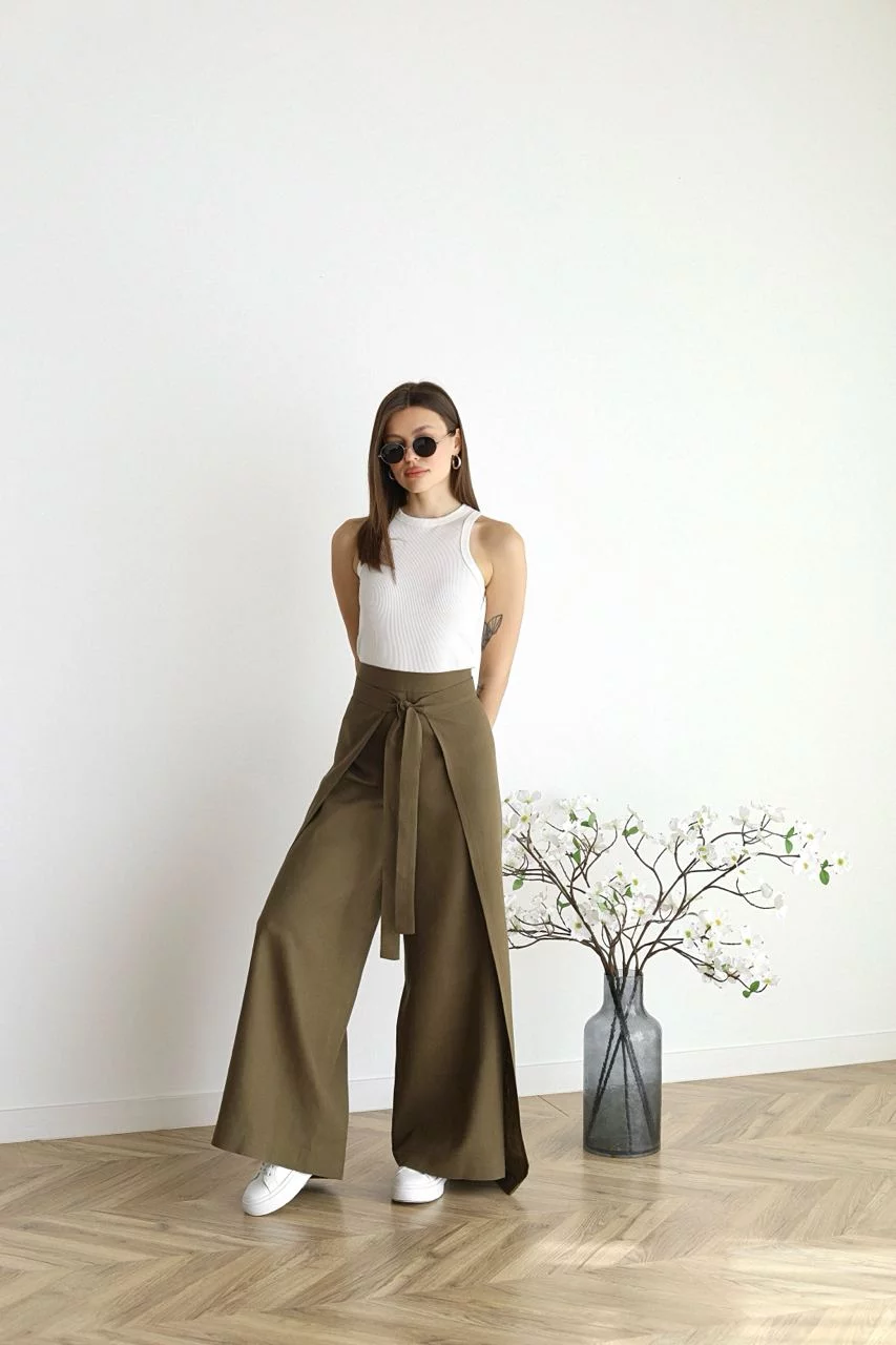 ARIANE – PANTALONS EN LIN À JAMBES ÉLARGIES POUR FEMMES