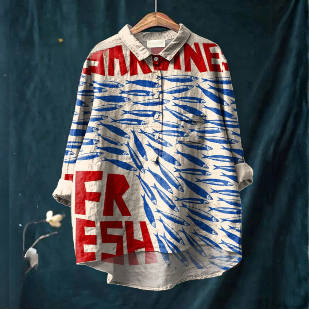 Océan | Chemise Imprimée Sardines Fraîches