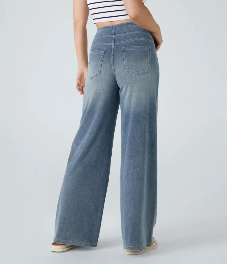 Solène - Jean large à taille décontractée