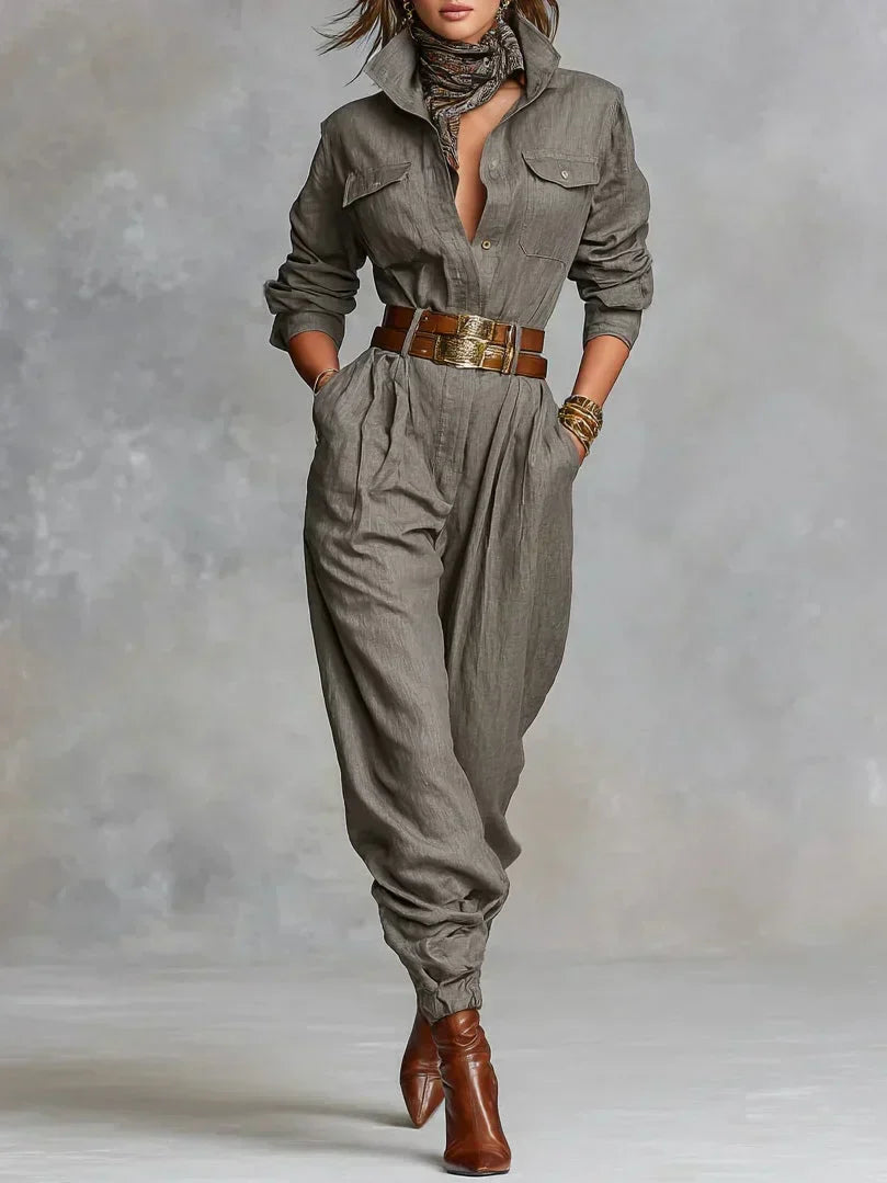 Megan | Linen and Cotton Jumpsuit