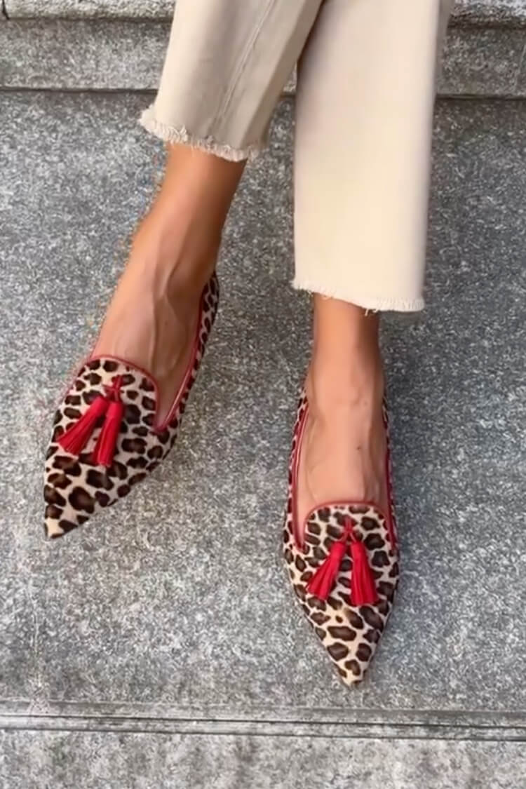 MOCCASINS À POINTE AVEC DÉTAILS FRANGE