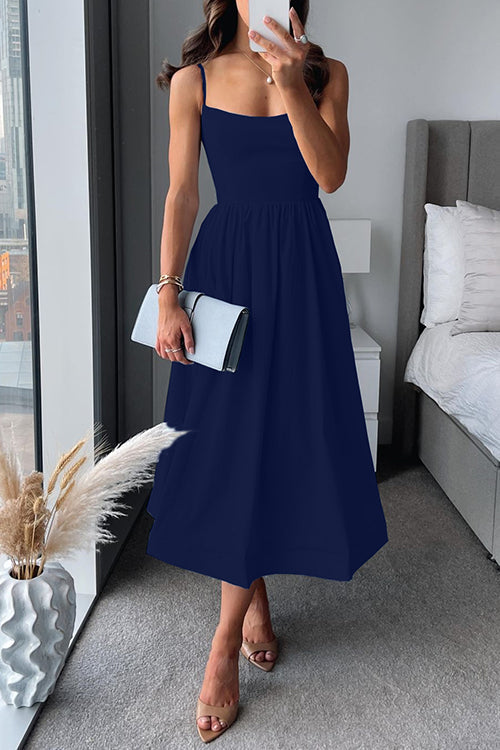 Martina™ | Robe Midi à Fines Bretelles
