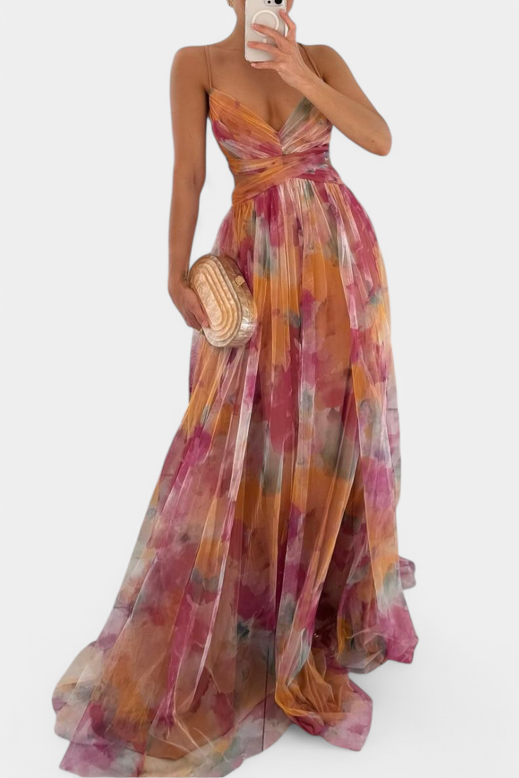 Ingrid Floral Maxi Dress with V-Neck