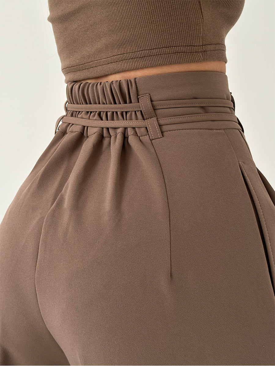 Josephine - Pantalons Taille Haute à Jambes Larges