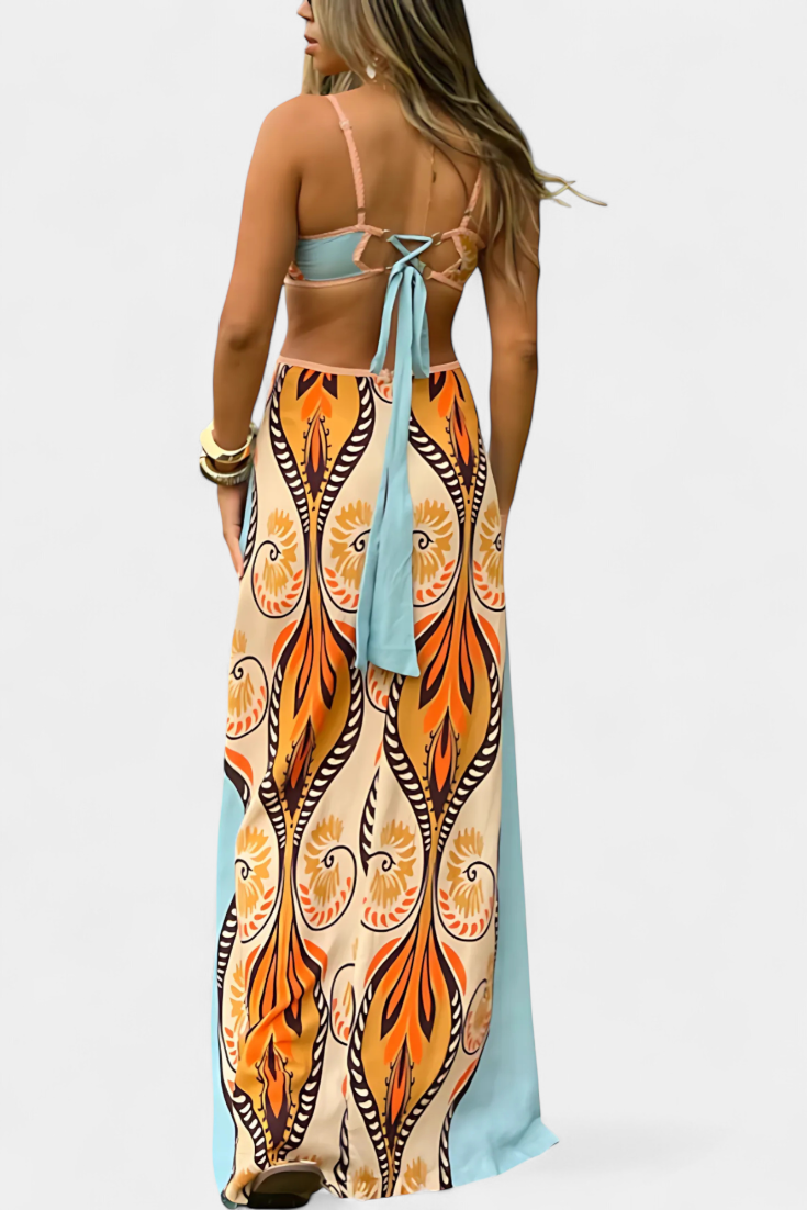 Robe Sytella avec Découpe et Imprimé Abstrait