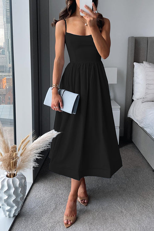 Marina | Midi Dress with Thin Straps