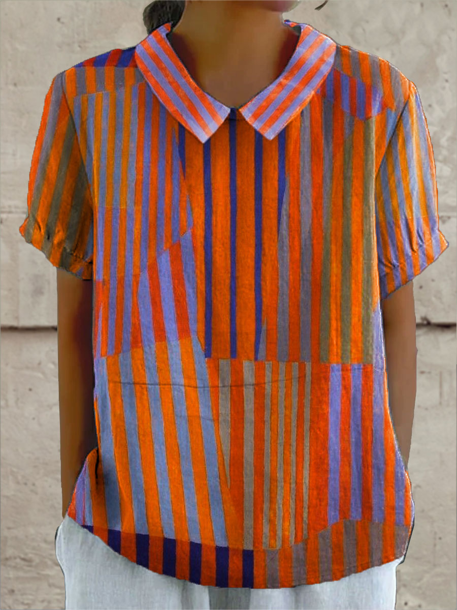 Nina | Chemise Rayée Géométrique