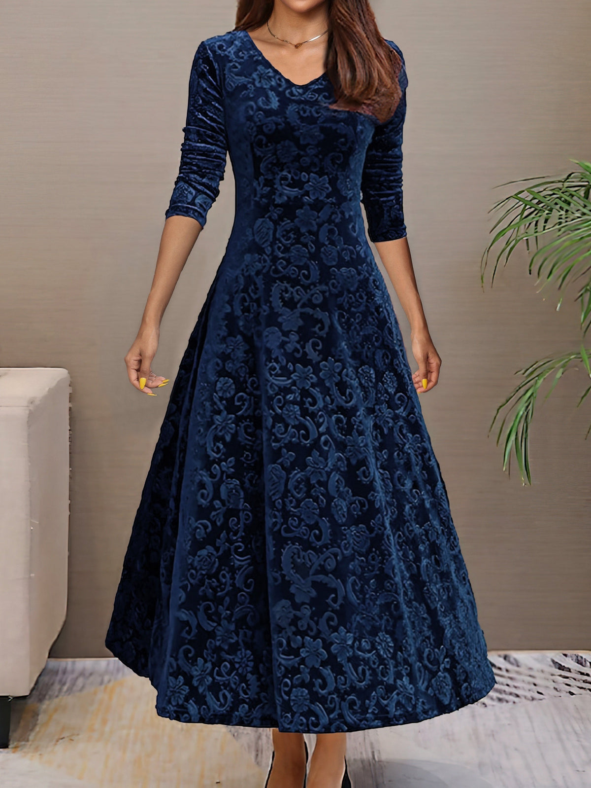 Denise | Robe Élégante en Velours