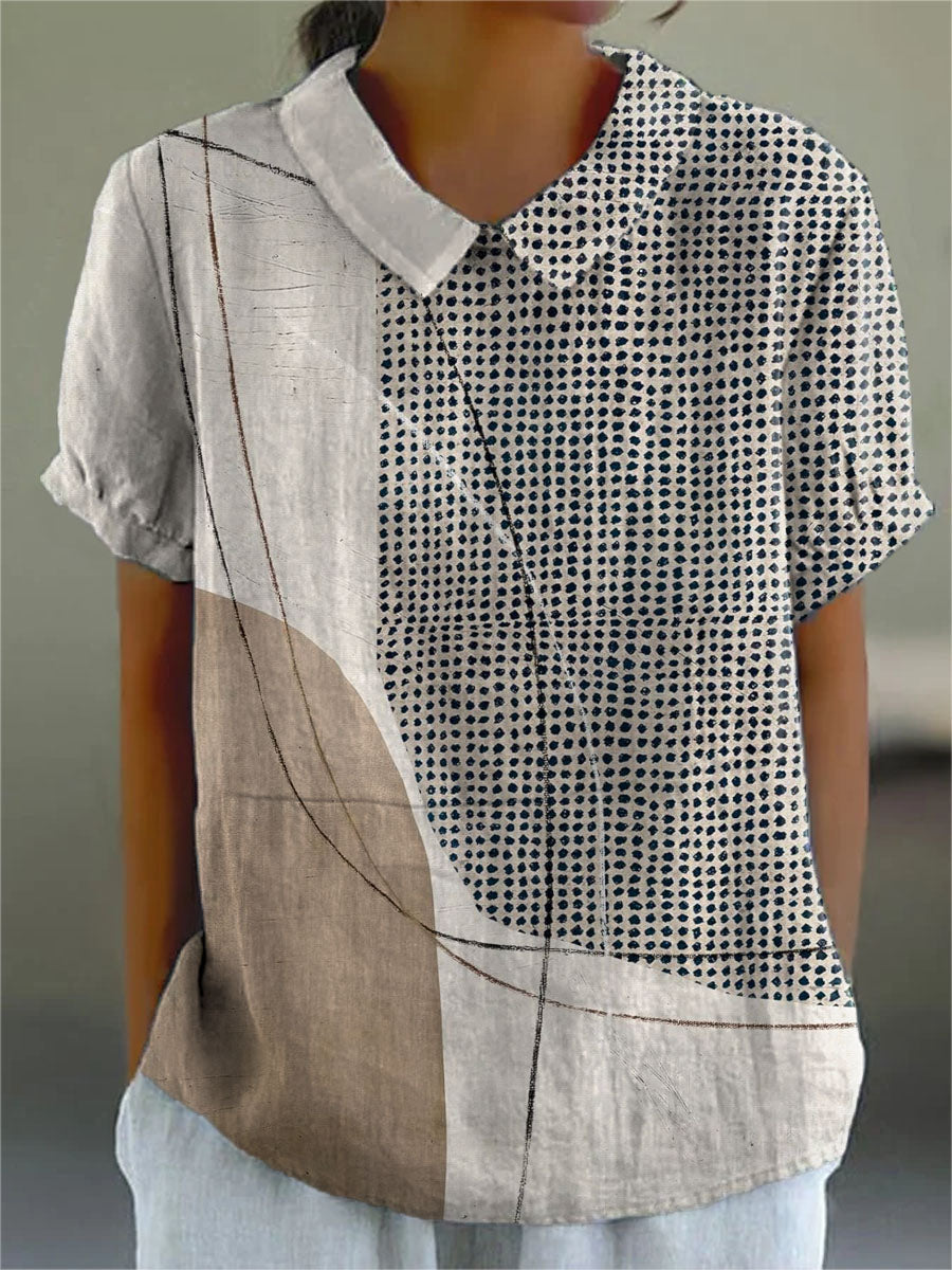 Lana | Chemise avec Dots et Lignes Abstraites