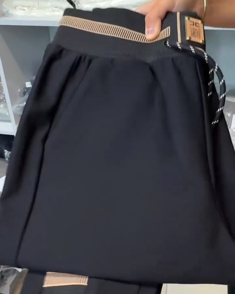 Pantalons Élégants avec Cordon de Serrage et Taille Élastique