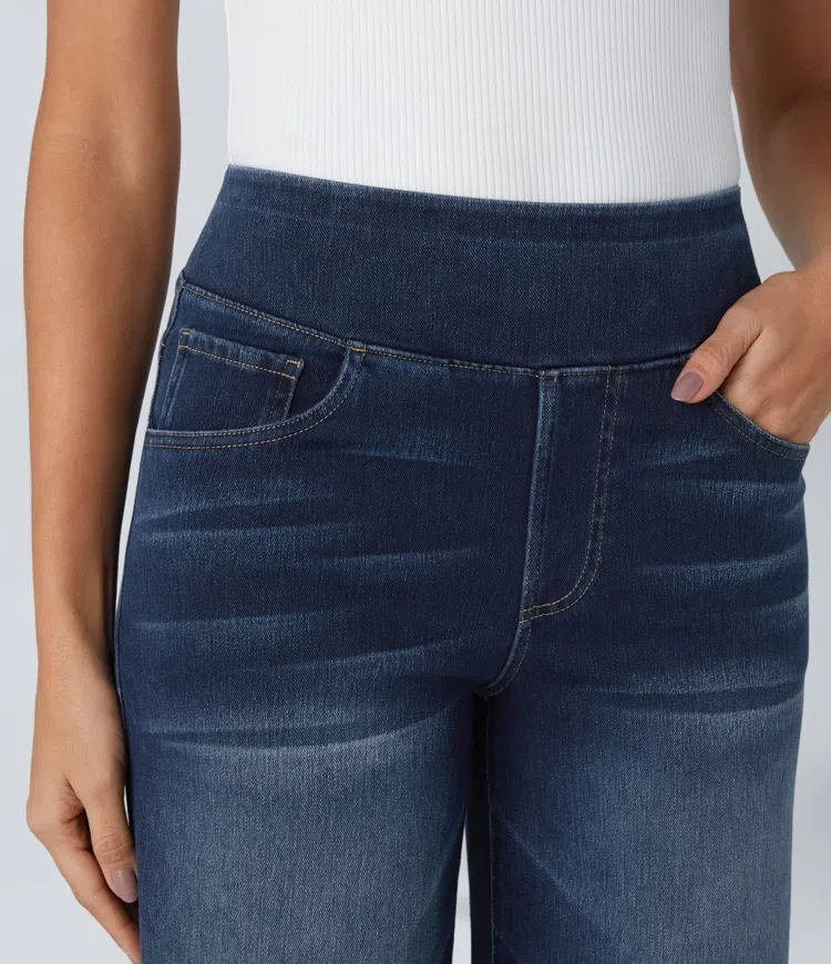 Solène - Jean large à taille décontractée