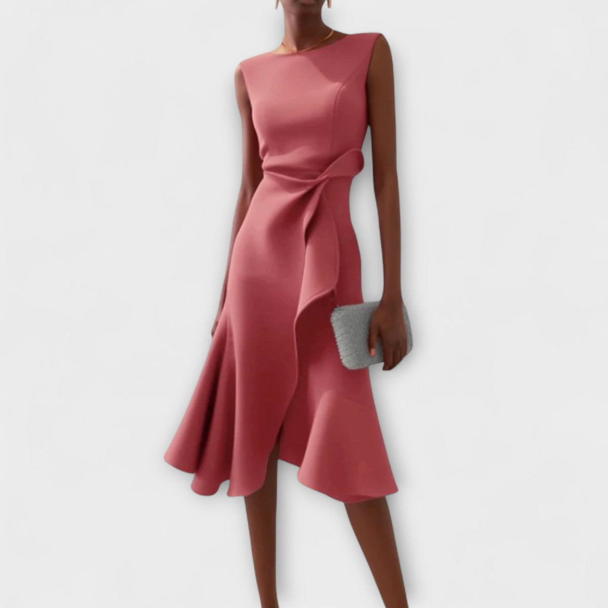 Juliette - Draped Asymmetric Midi Dress