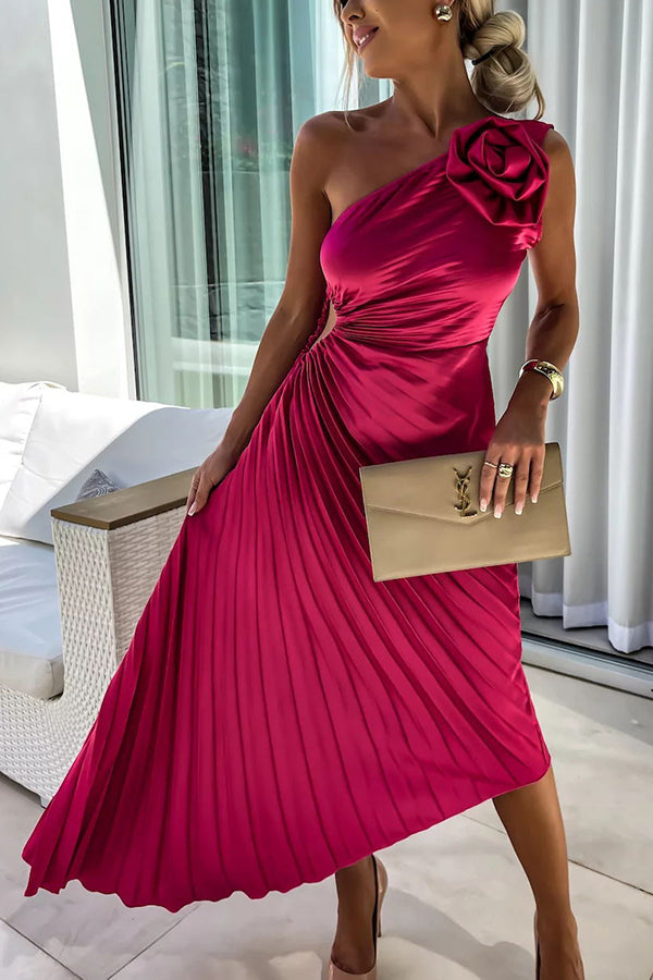 Eya™ | Robe Maxi Florale Élégante à Une Épaule