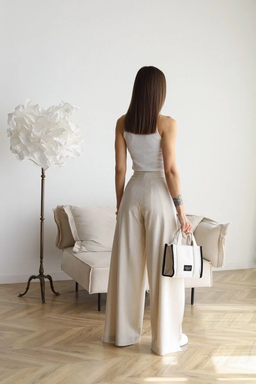 ARIANE – PANTALONS EN LIN À JAMBES ÉLARGIES POUR FEMMES